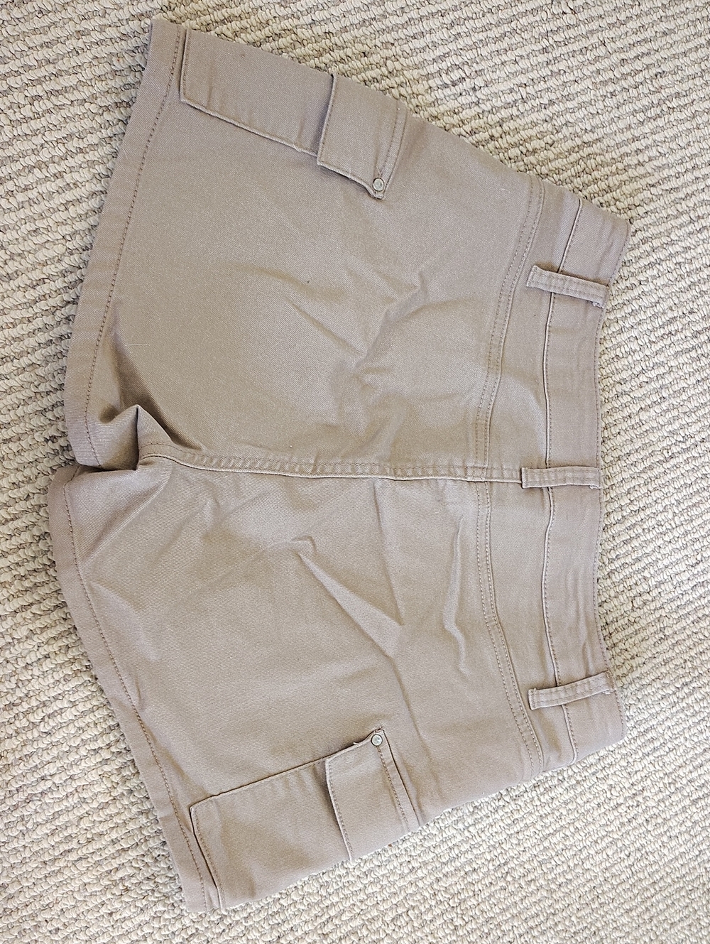 Wax Jean Beige Casual Short, Stretchy - Picture 2 of 5